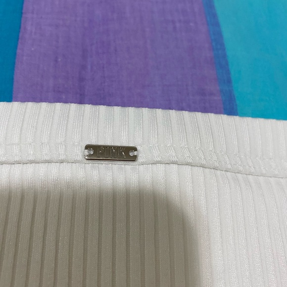 NWT VS High Waist Mini Bikini Bottom White Ribbed Textured Large new with tags - Picture 9 of 9